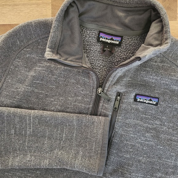 Patagonia Mens Better Sweater 1/4 Zip Stonewash Grey Size Large Euc